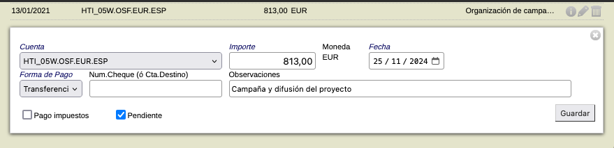 Pago pendiente