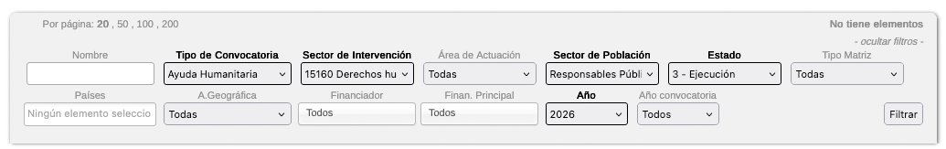 Ejemplo de filtros aplicados en GONG