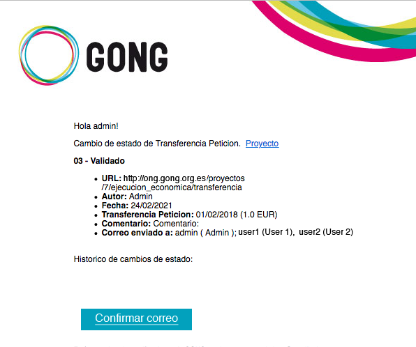 Sistema Notificaciones Solicitud Transferencia